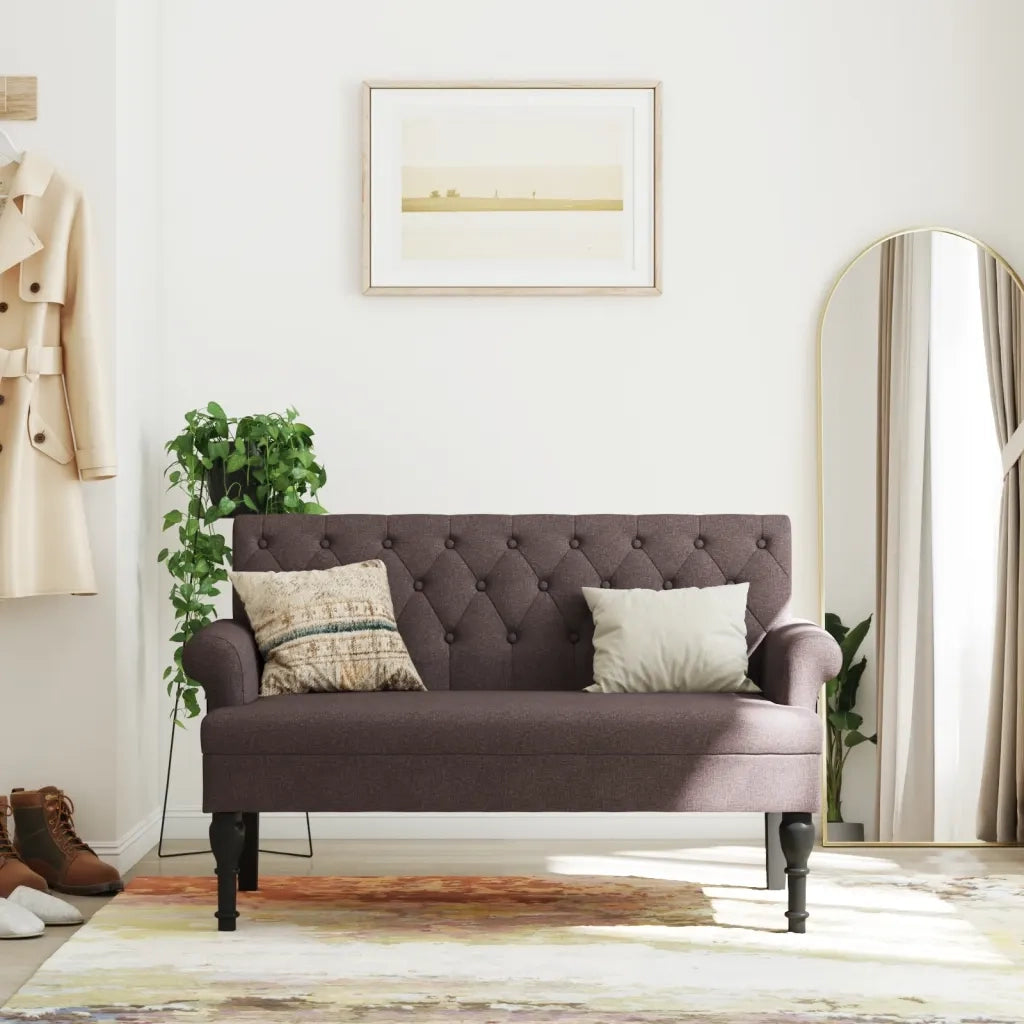 Panca con Schienale Marrone Scuro 120x62x75,5 cm in Tessutocod mxl 83887