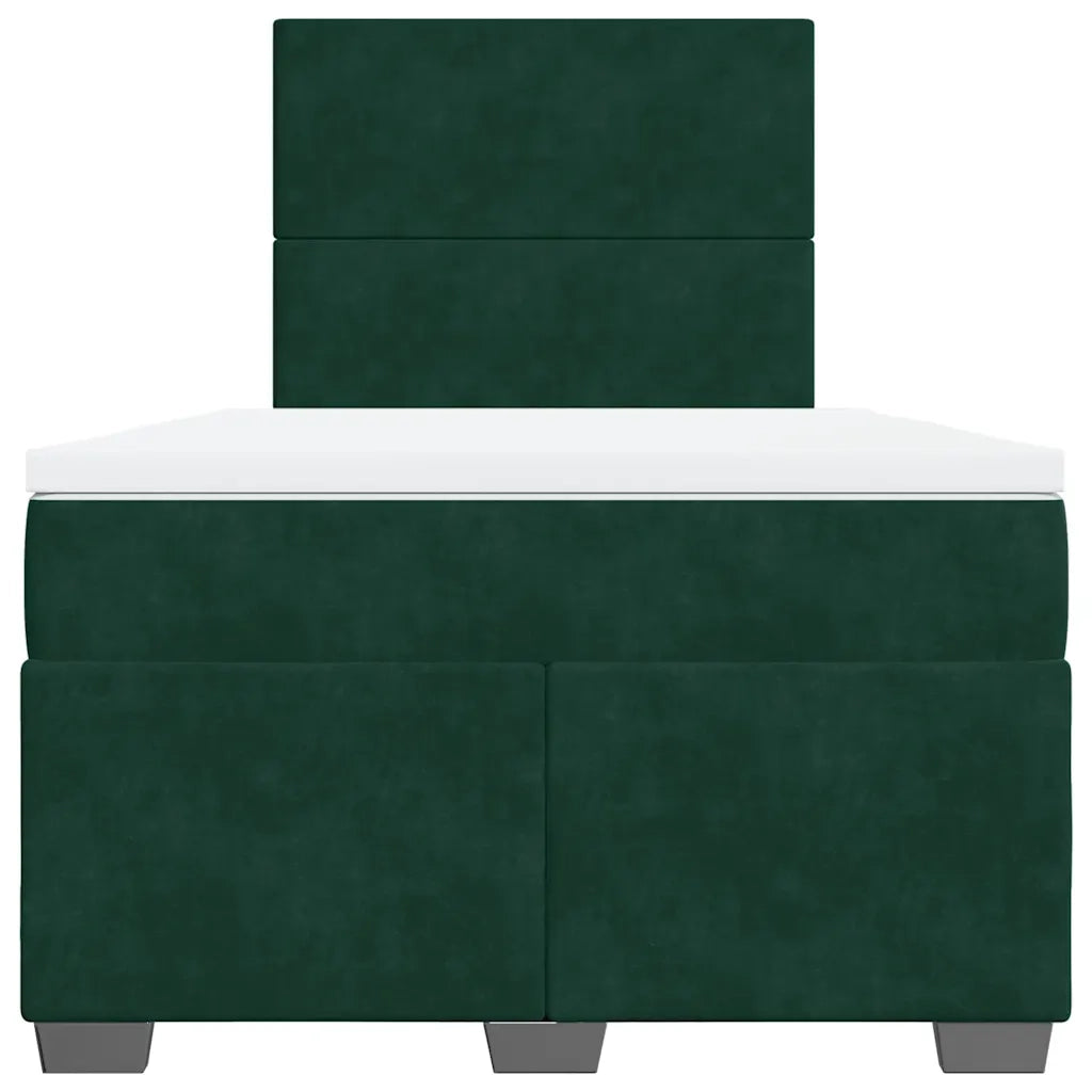 Giroletto a Molle con Materasso Verde Scuro 120x190 cm Velluto 3293155