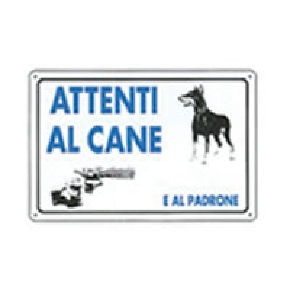 Cartello attenti al cane e al pa drone 20x30 b08lqz2gqc