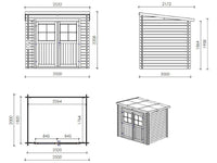 Box in legno Nina cm 250x200 abete grezzo non trattato Losa