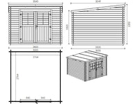 Casetta di legno Asia in abete grezzo non trattato cm300x300 Losa