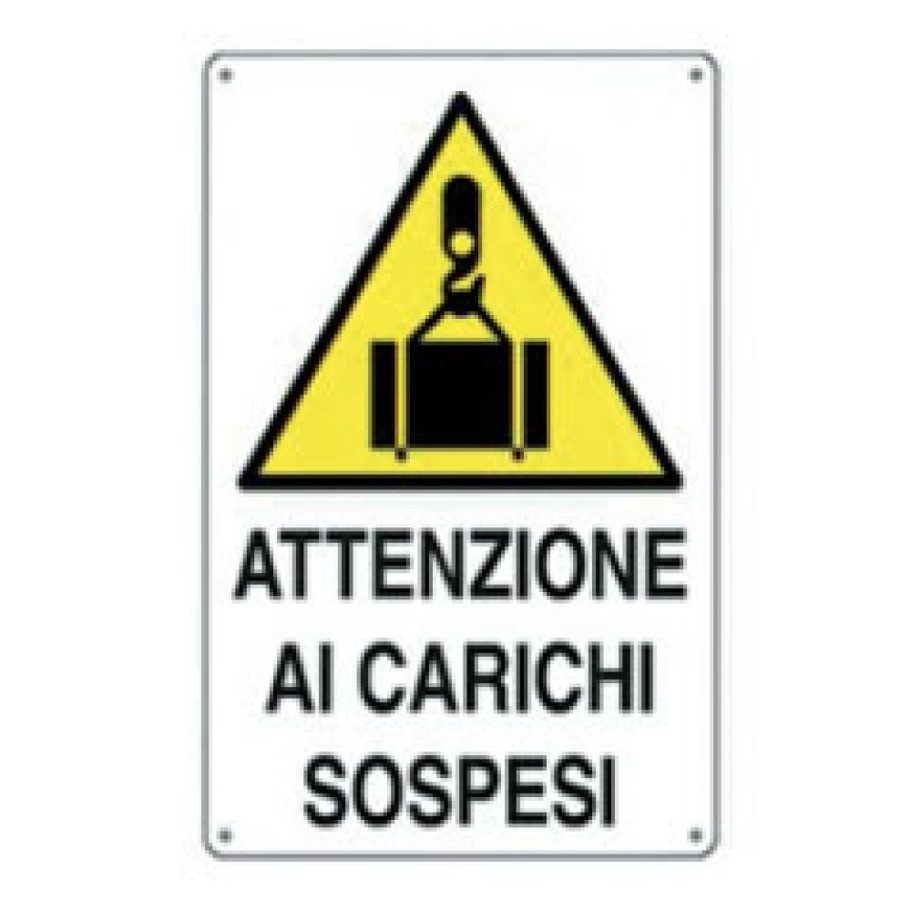 Cartello attenzione carichi sosp esi 50x70 b08lqzblbt