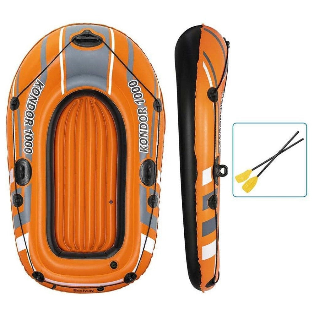 Trade Shop - Set Canotto Kondor 1000 Con Remi Gommone Gonfiabile 155x93cm Per 1 Persona 61078 -