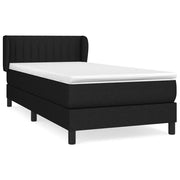 Letto singolo | Letto per adulti | Giroletto a Molle con Materasso Nero 90x200 cm in Tessuto