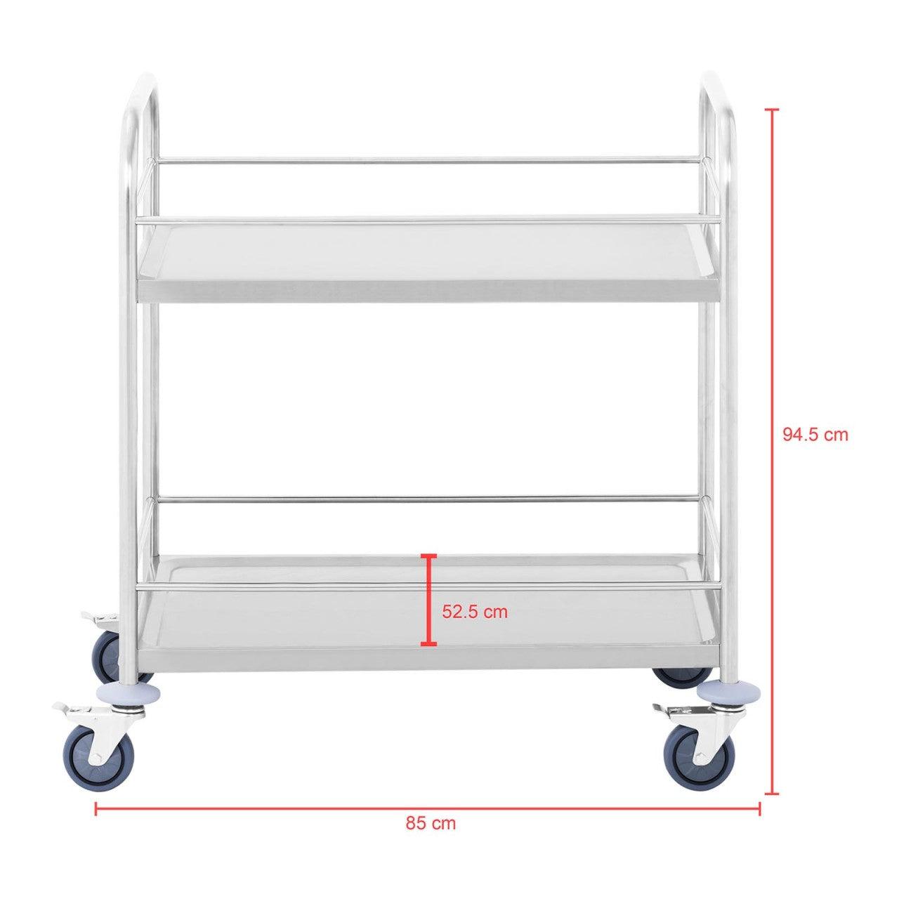 Carrello di servizio - 2 ripiani - fino a 150 kg acciaio 14_0000931