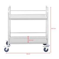 Carrello di servizio - 2 ripiani - fino a 150 kg acciaio 14_0000931