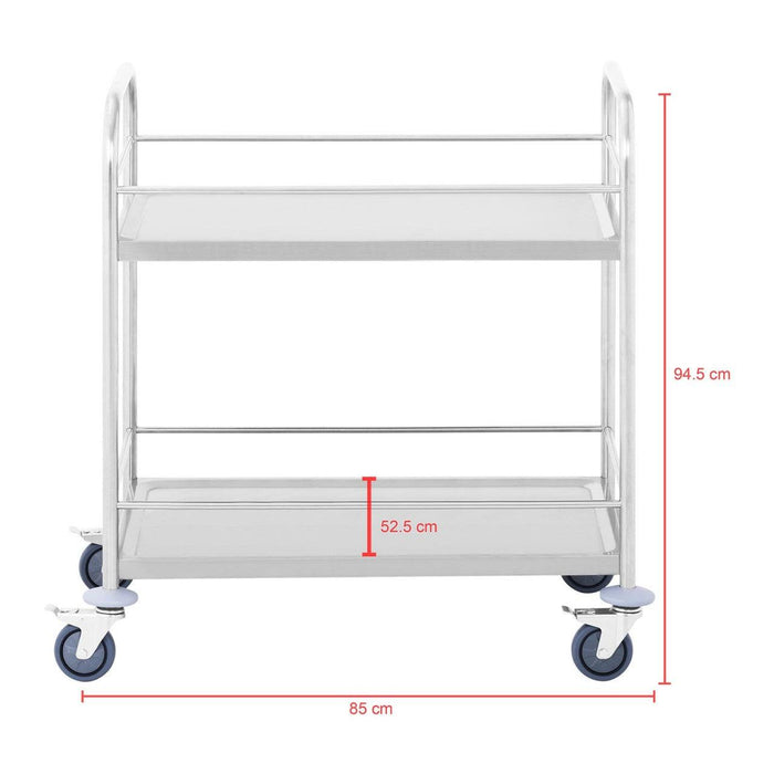 Carrello di servizio - 2 ripiani - fino a 150 kg acciaio 14_0000931