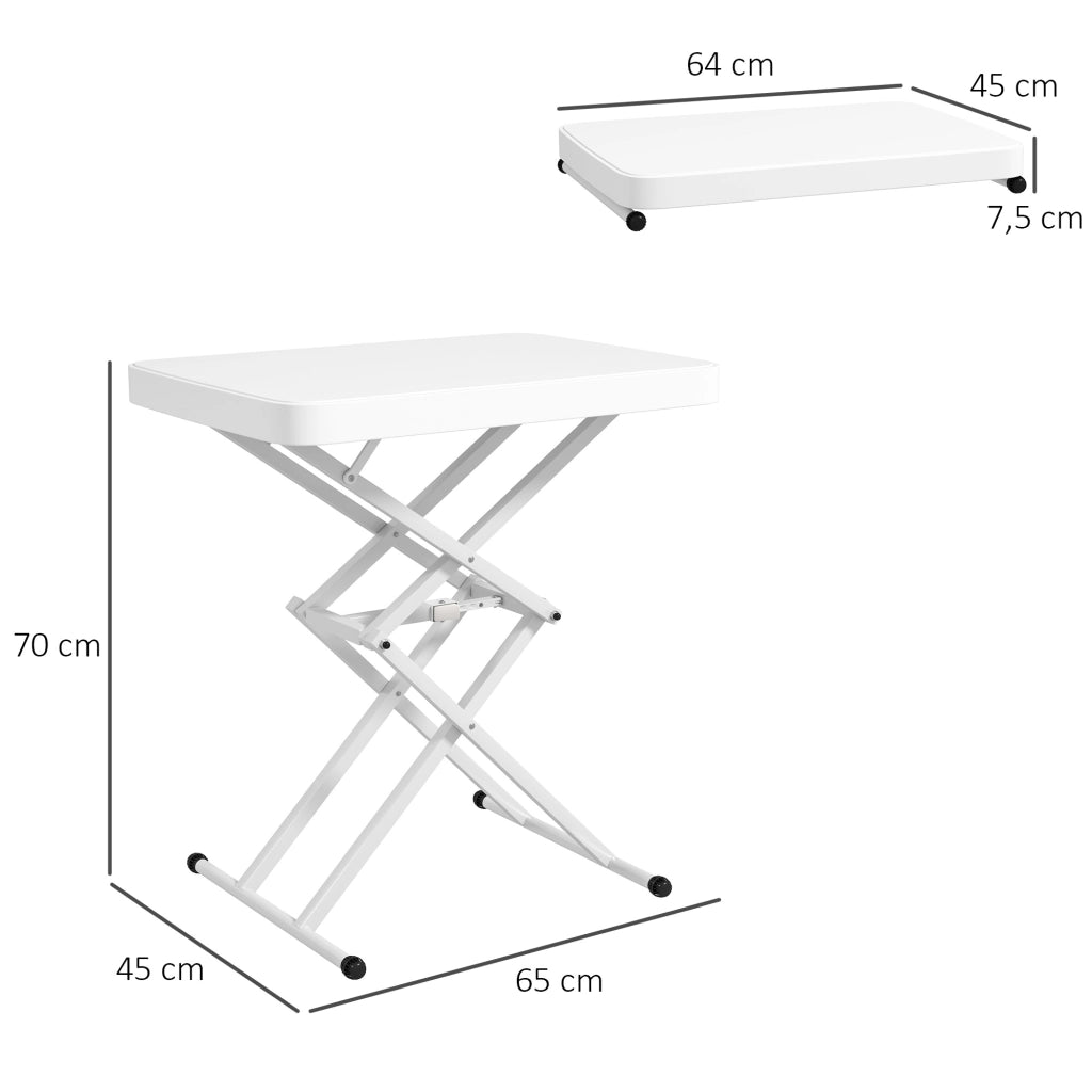 Tavolo da giardino pieghevole ¨C zephmum ¨C bianco 65x45x70 cm