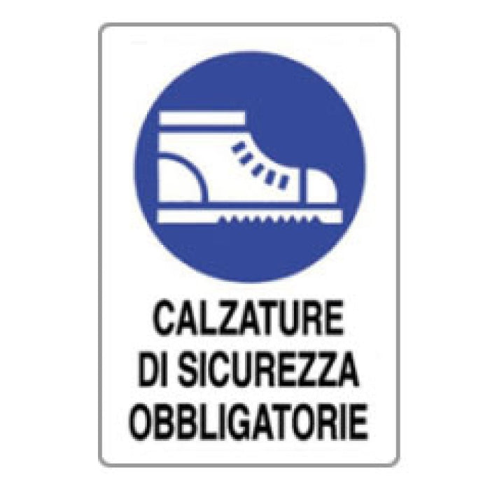 Cartello calzature di sicurezza obbligatorie 50x70