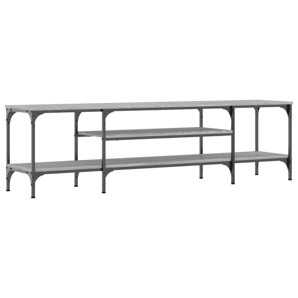 Mobile TV Grigio Sonoma 161x35x45 cm Legno Multistrato e Ferro 831811