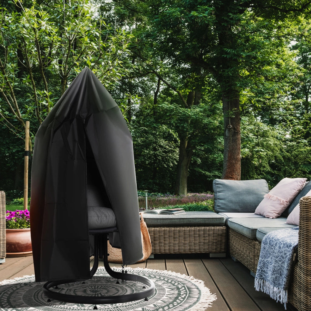 Copertura per sedia a dondolo sospesa impermeabile antivento ¨C zephmum ¨C 115x190 cm nera