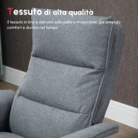Poltrona Relax Massaggiante con Pouf e Telecomando, 8 Punti Massaggio e 5 Programmi, Grigio