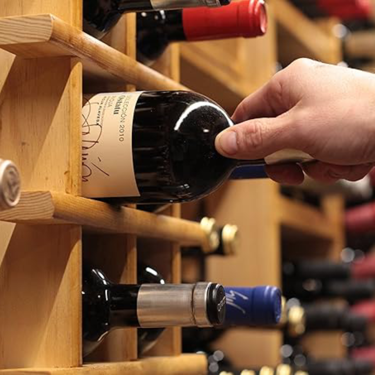 Portabottiglie Rioja Pino Massiccio 43x22x32,5cm - Componibile,Certificato PEFC