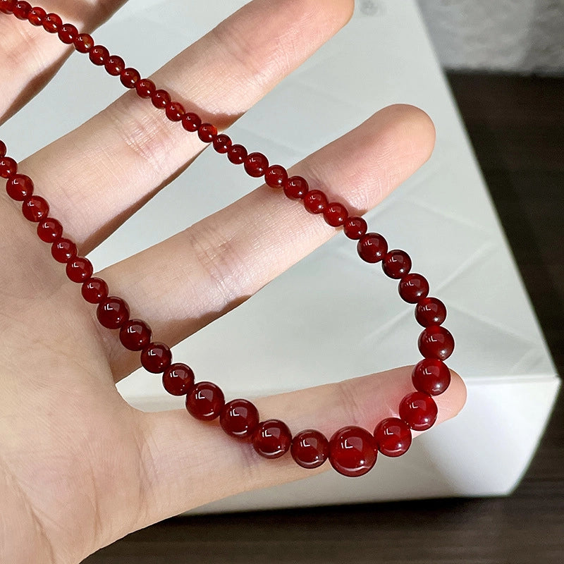 Collana in agata rossa in stile retr¨°