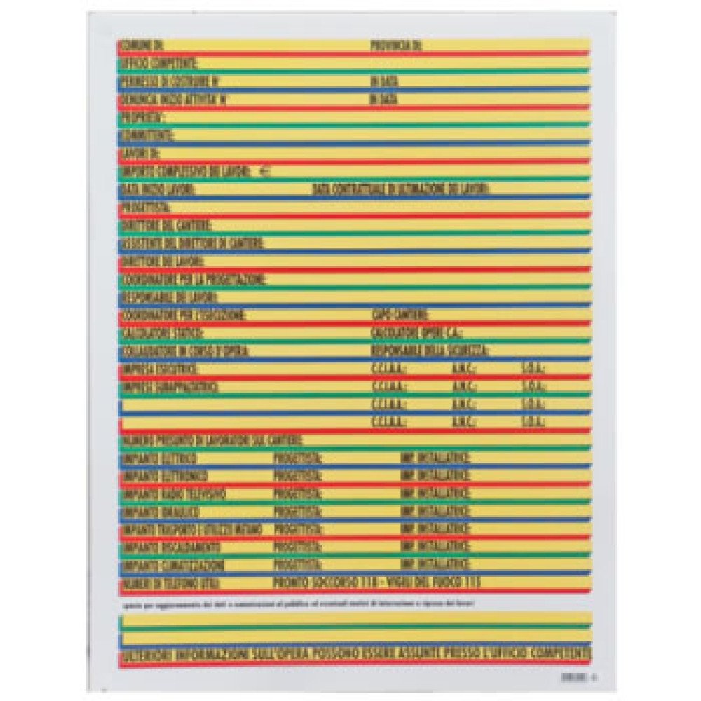 Cartello direzione lavori colora to 100x70 b08lqzzrtw