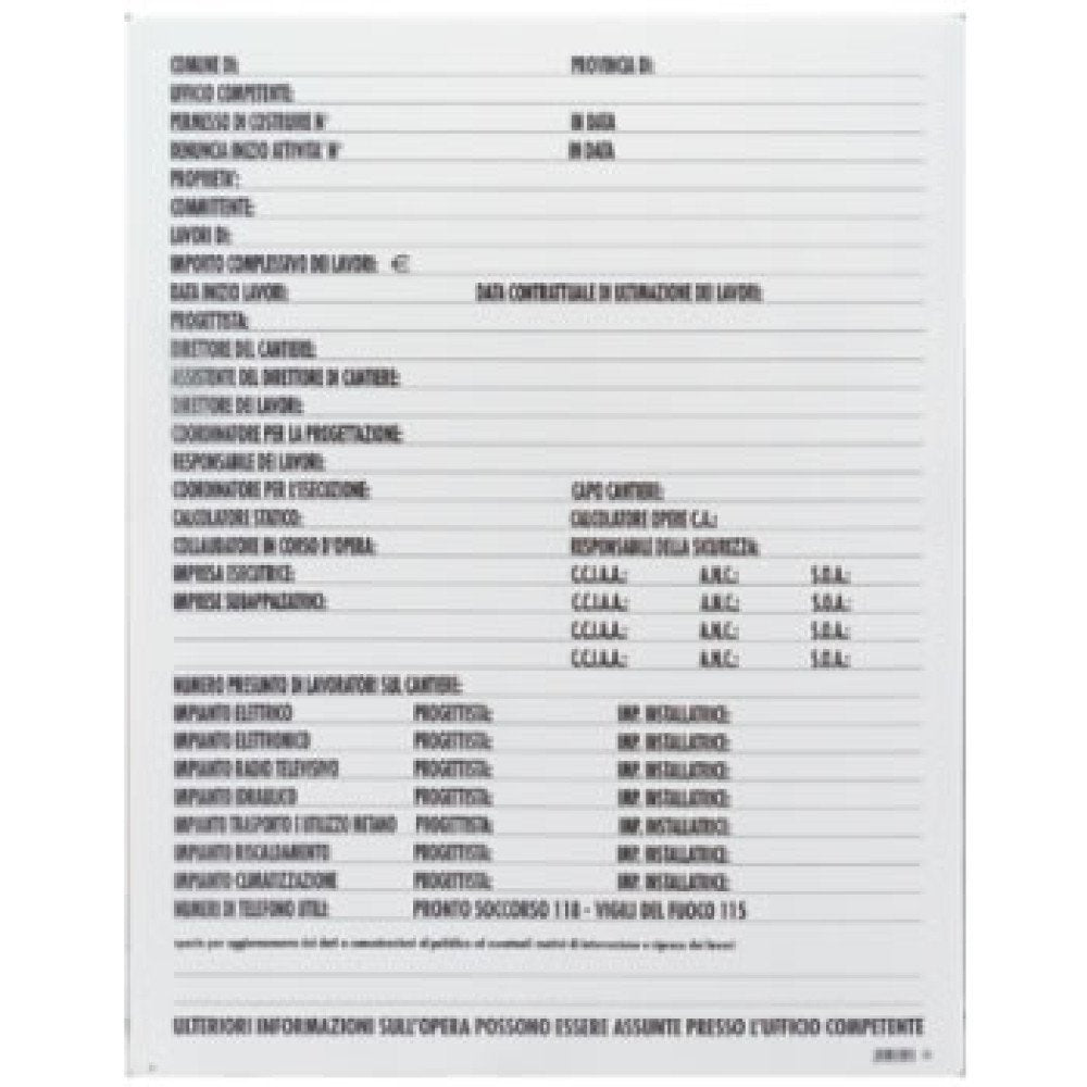 Cartello direzione lavori monoco lore 050x70 b08lr3335v