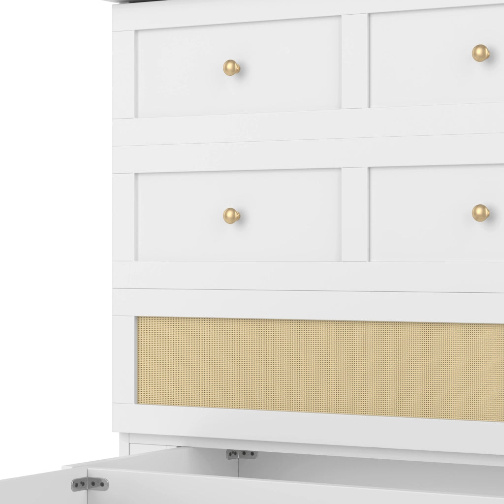 DESMIU Letto a scomparsa 2 posti con cassetto, USB e presa, 140 × 200 cm, senza materasso, in MDF, bianco
