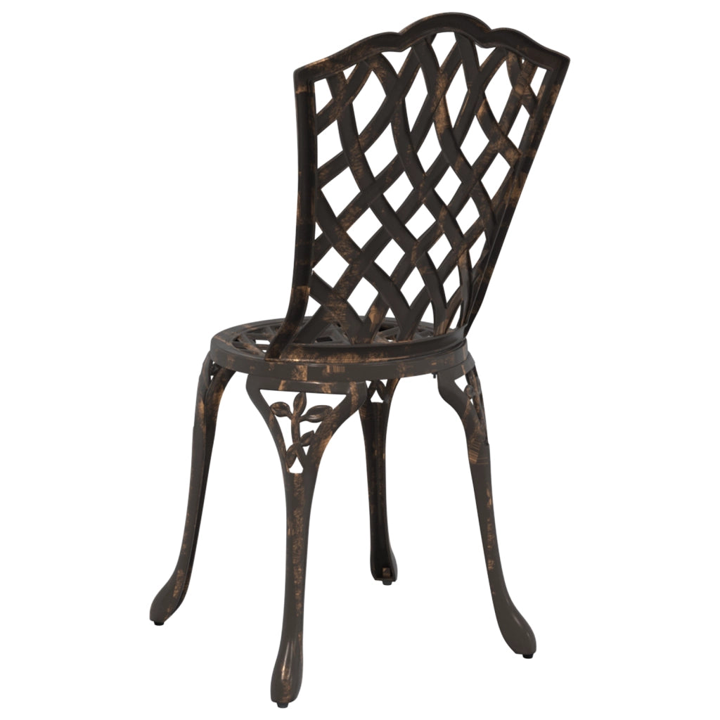 Sedie da giardino  2 pz in alluminio fuso bronzo