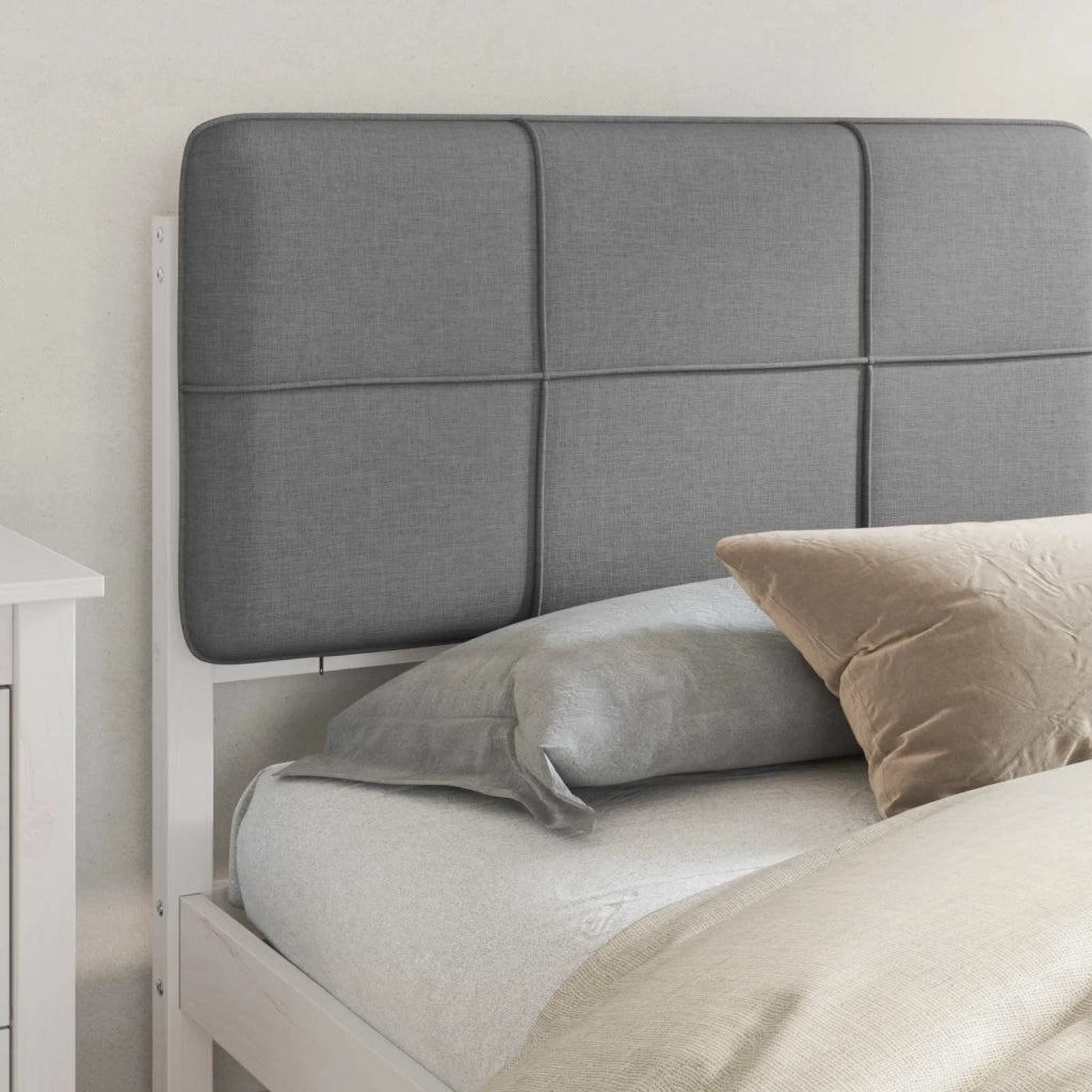 Letto con Testiera Rivestita Grigio scuro 200 x 200 cm