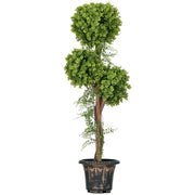 Albero Artificiale 3 Sfere Buxus con Vaso Cemento ¨C Zephmum ¨C Verde 115 cm