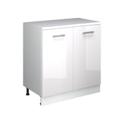 Mobile per mansarda Rion Bianco lucido/Bianco 80 x 83.8 cm senza inclinazione con 2 ante Vicco
