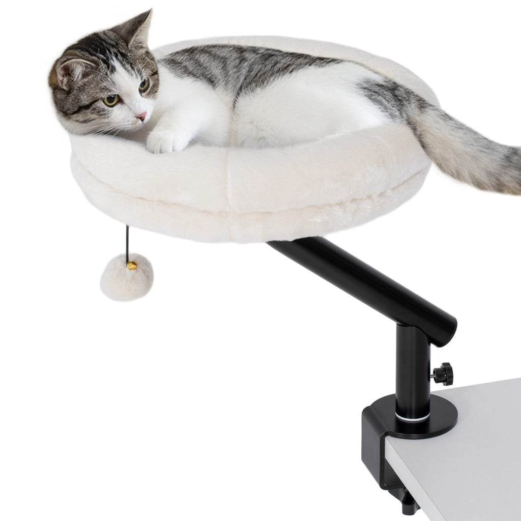 Letto per gatti da scrivania regolabile in altezza con rotazione 360¡ã ¨C zephmum ¨C crema