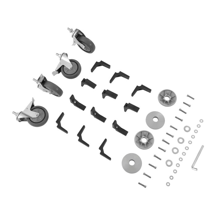 Carrello lavastoviglie inox 2 vassoi e 1 contenitore portata max 500 kg tubi tondi 14_0005025