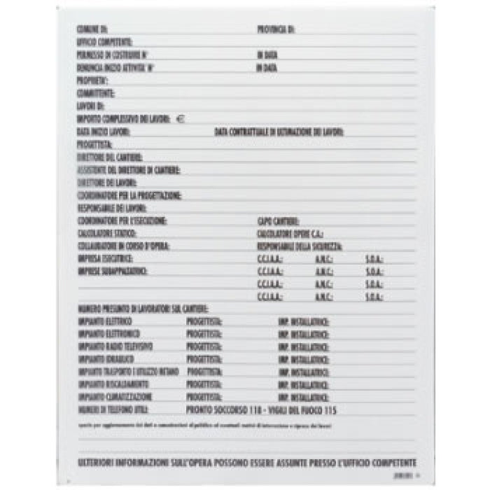 Cartello direzione lavori monoco lore 100x40 b08lqzrt73