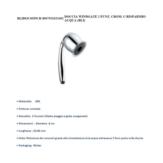 Doccino serie windgate 2 funzioni cromato