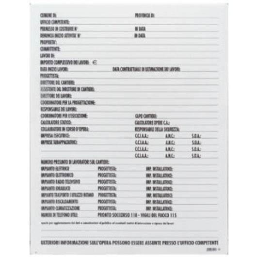 Cartello direzione lavori monoco lore 100x40 b08lqzrt73