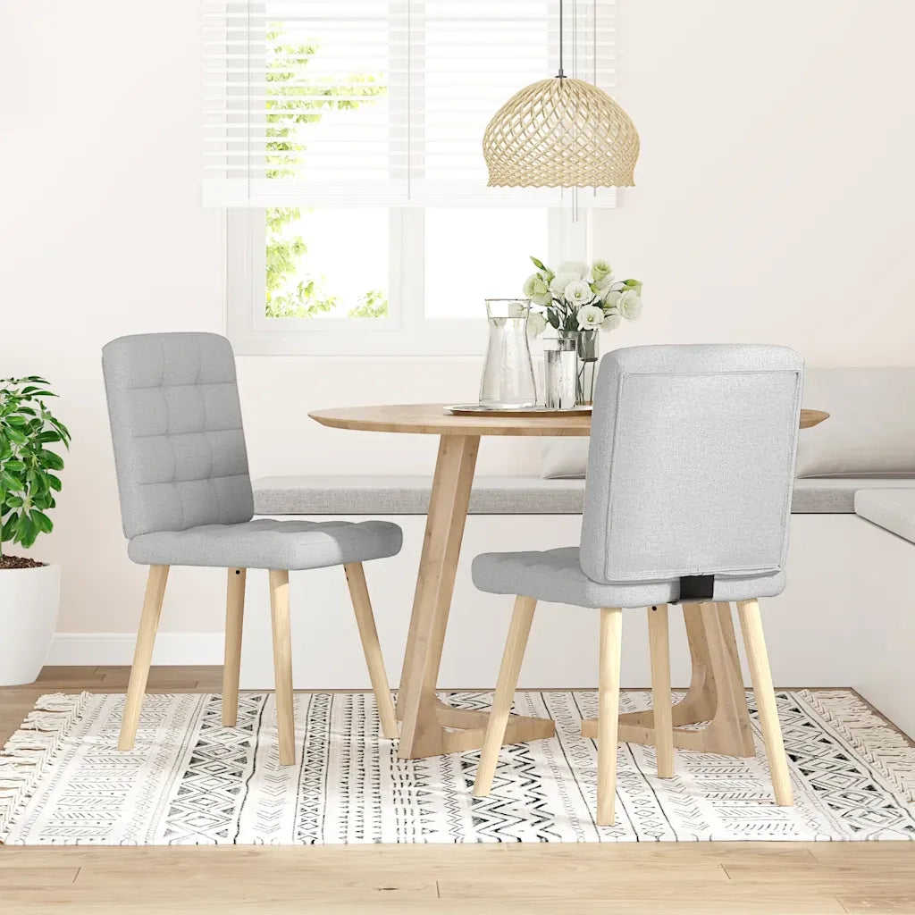 vidaXL Sedie da Pranzo 2 pz Grigio Nuvola in Tessuto