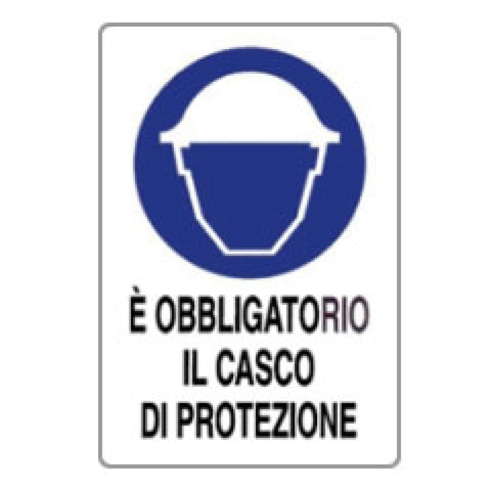 Cartello e  obbligatorio il casc o di protezione 20x30 b08lqyttxd