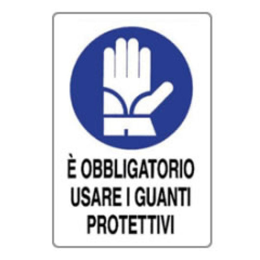 Cartello e  obbligatorio usare i guanti protettivi 50x70 b08lqz5
