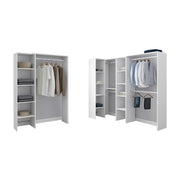 Armadio Camera da Letto Comano, Guardaroba Grande 13 Ripiani, 369x187h cm Bianco
