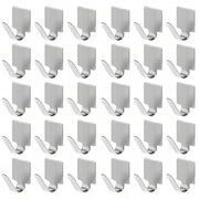 Haken per Parete Autoadesivi 30 pezzi - Haken in Acciaio Inossidabile - Hanger per Asciugamano Argento - Montaggio Facile - Duraturo e Resistente - Hanger per Parete
