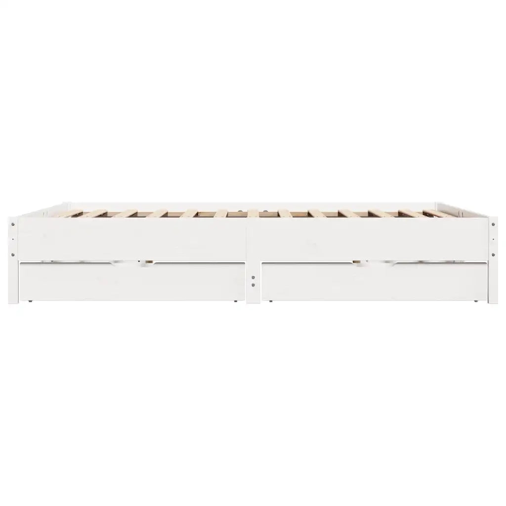 Letto senza Materasso Bianco 180x200 cm Legno Massello di Pino