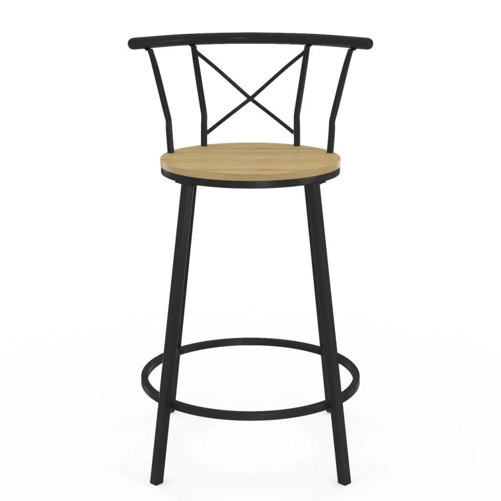 IDMarket - Set di 4 sgabelli da bar bistrot DETROIT con schienale arrotondato dal design industriale