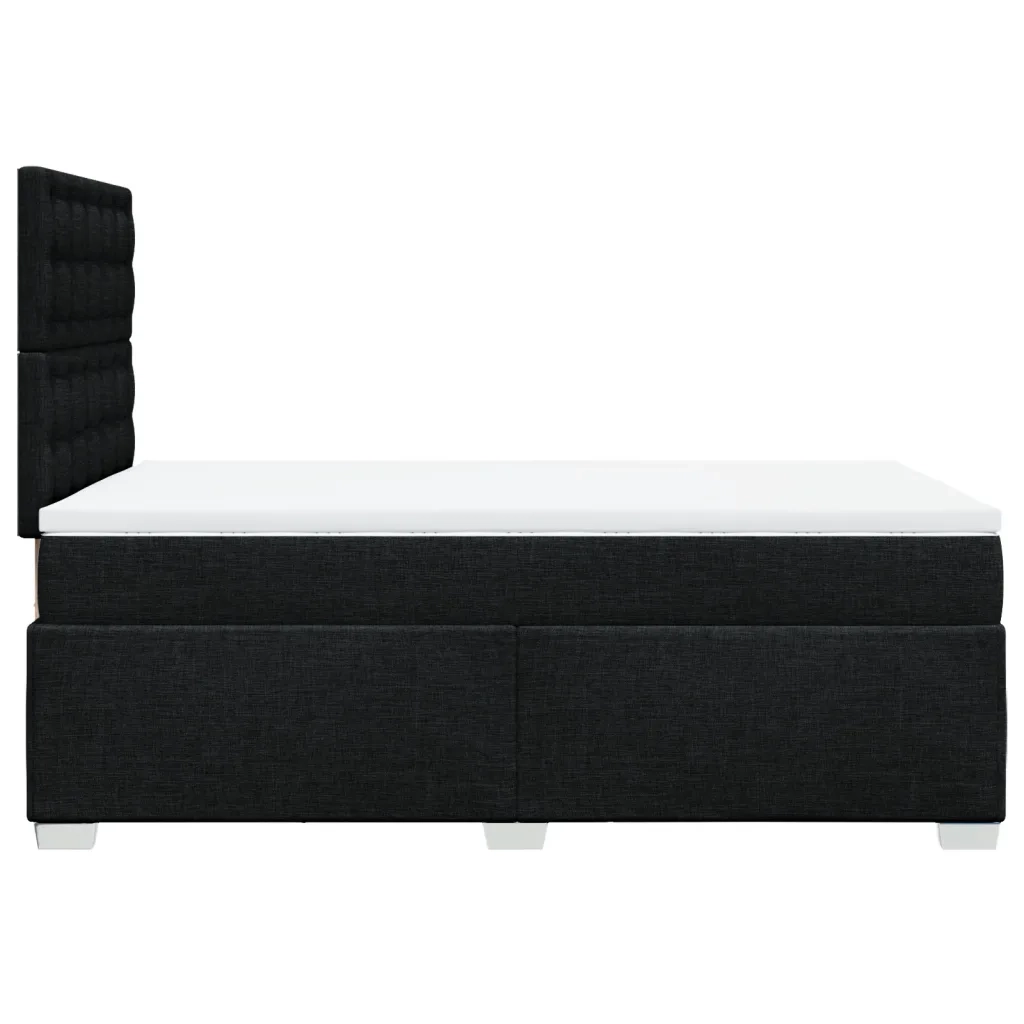 Giroletto a Molle con Materasso Nero 120x190 cm in Tessuto