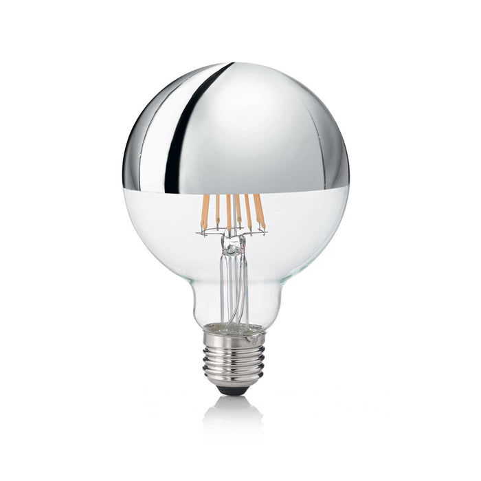 10 Lampadine Led Globo D95 E27 8 Watt 3000 K 520 Lm Trasparente Cromo