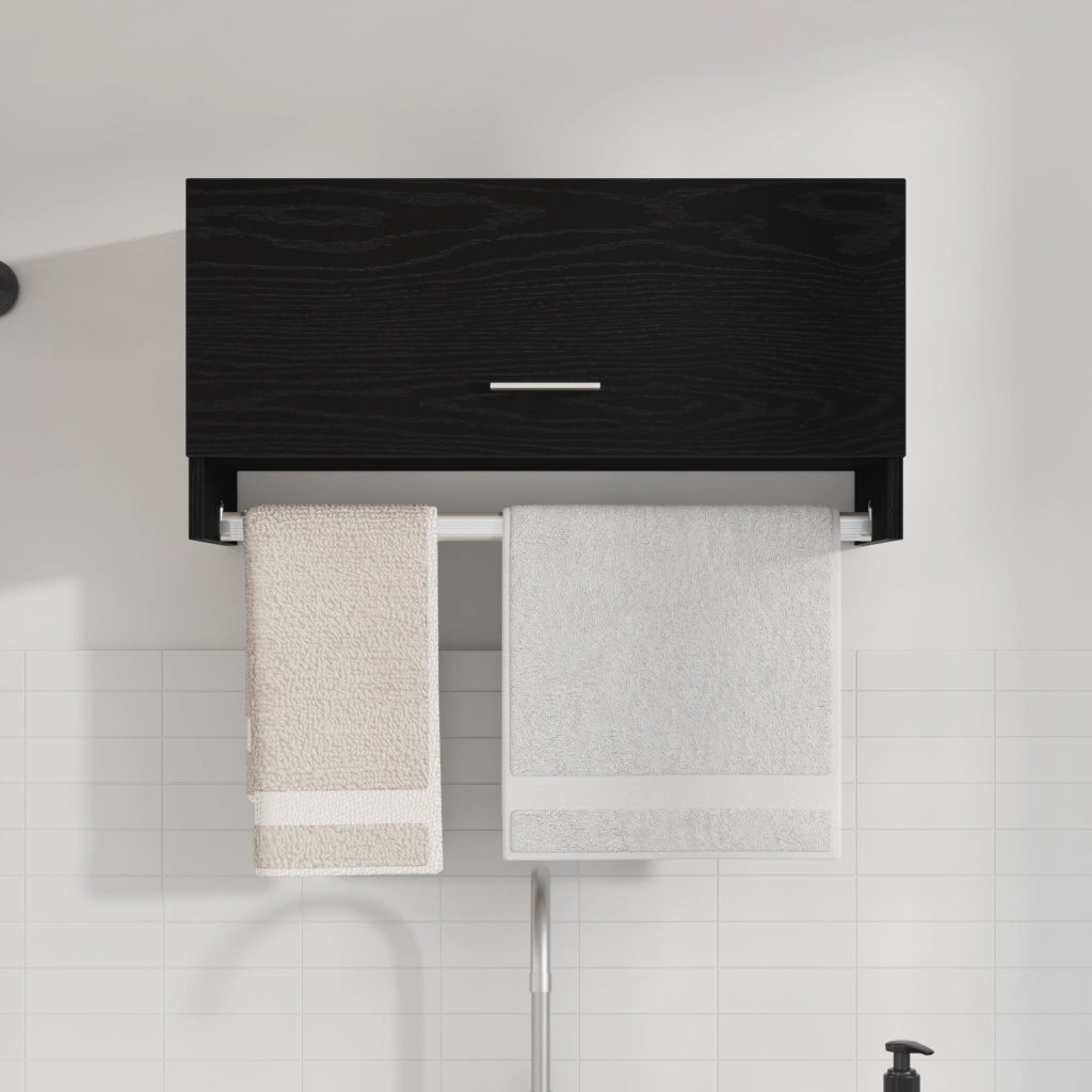 Armadio  Nero Rovere 70x32,5x35 cm in Legno Ingegnerizzato