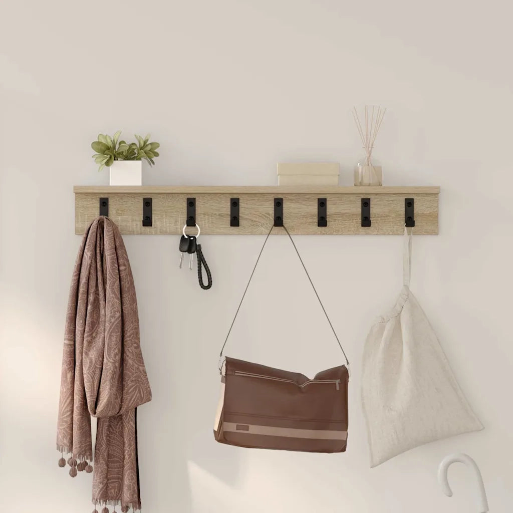 Appendiabiti a muro Rovere Sonoma 80 x 10,5 x 10,5 cm 874365