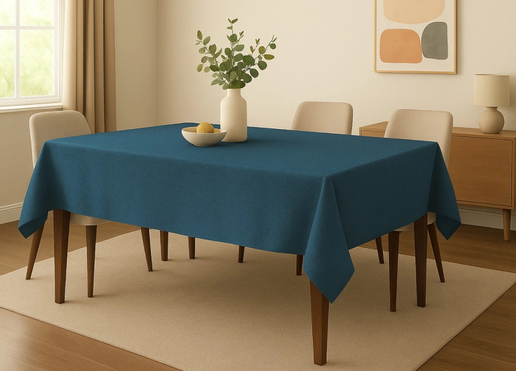 Tovaglia Cucina Soggiorno Antimacchia Idrorepellente Linen - 120x160 - Petrolio