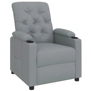 Poltrona | Sedia Relax Reclinabile in Tessuto Grigio Chiaro