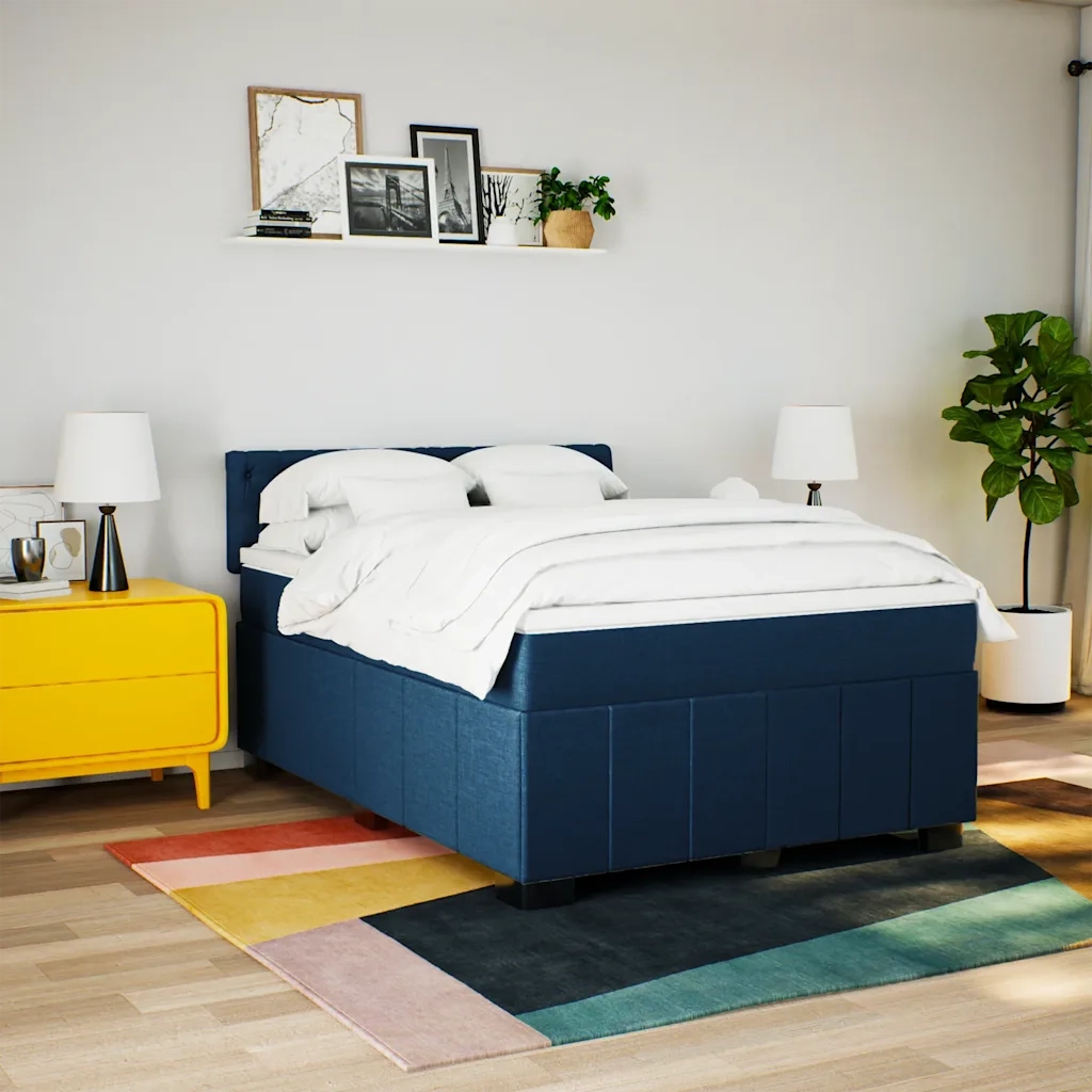 Giroletto a Molle con Materasso Blu 140x190 cm in Tessuto 3287076