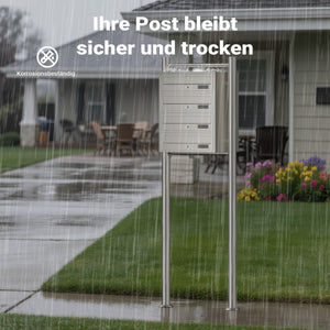 Cassetta postale condominiale autoportante 4 posti, acciaio inox, 1 modulo, 556 x 270 x 1500 mm