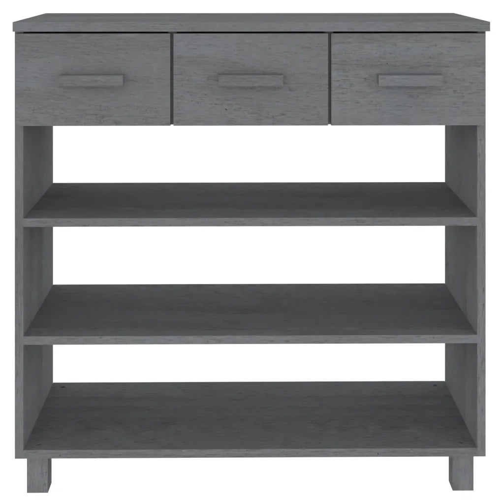 Consolle | Tavolo d'Ingresso HAMAR Grigio Scuro 90x35x90 cm Legno Massello di Pino
