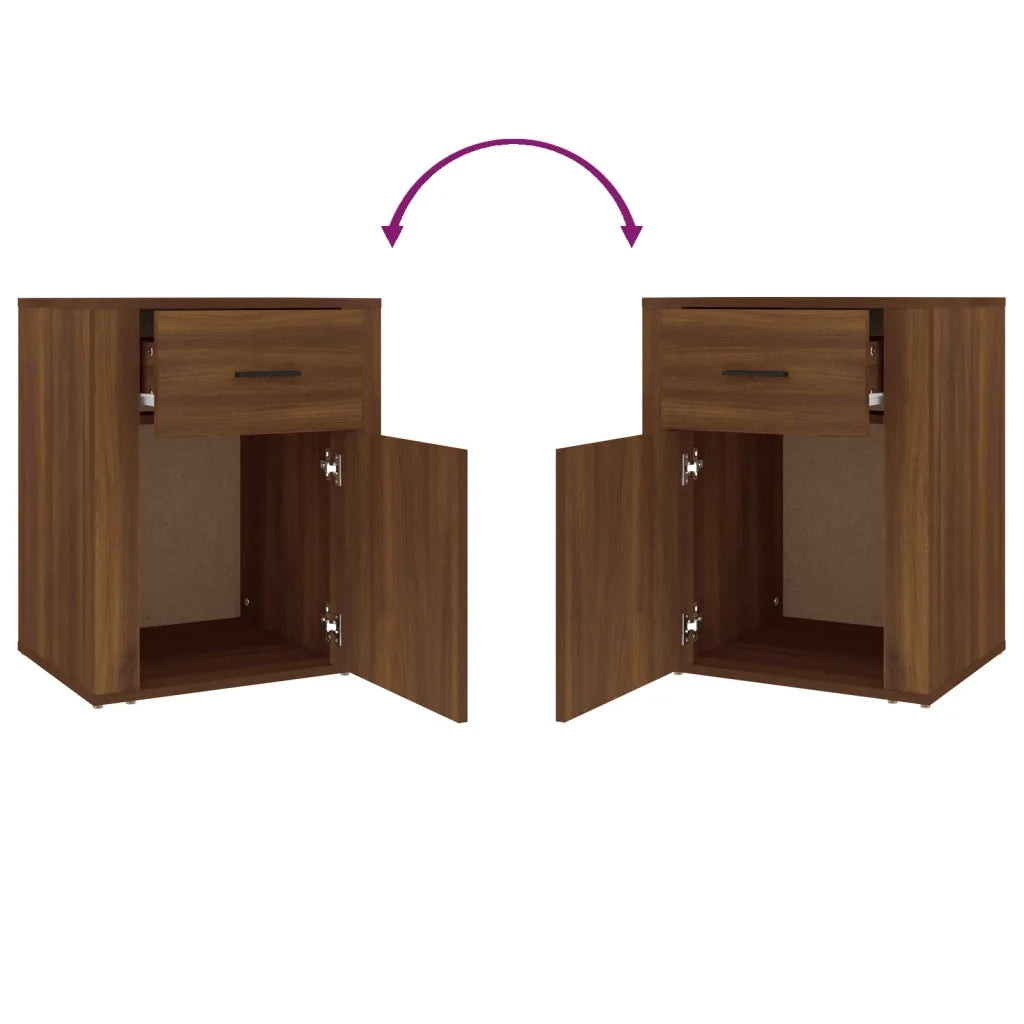 Comodino Rovere Marrone 50x36x60 cm Legno Multistrato 816727