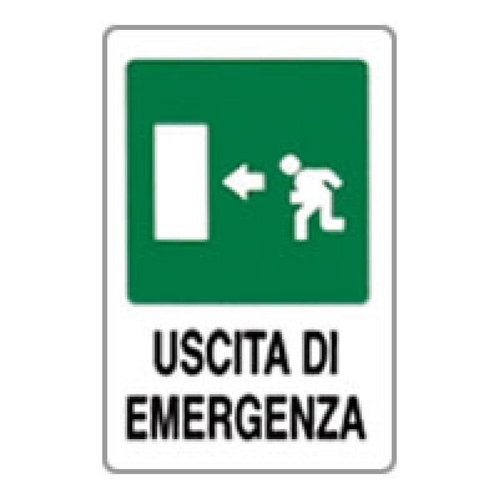 Cartello uscita d emergenza a si nistra 20x30 b08lrsvdql