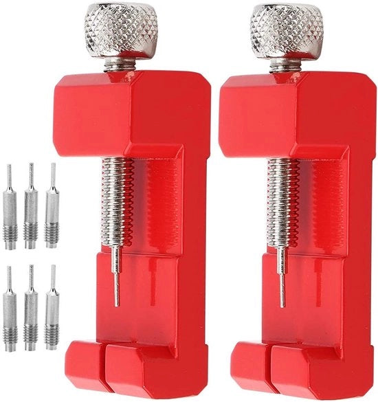 Set a doppio per rimuovere cinturini orologio - strumento per rimuovere cinturini orologio 6 pezzi di riserva - attacco robusto in acciaio - qualità professionale - rimuovere cinturini orologio