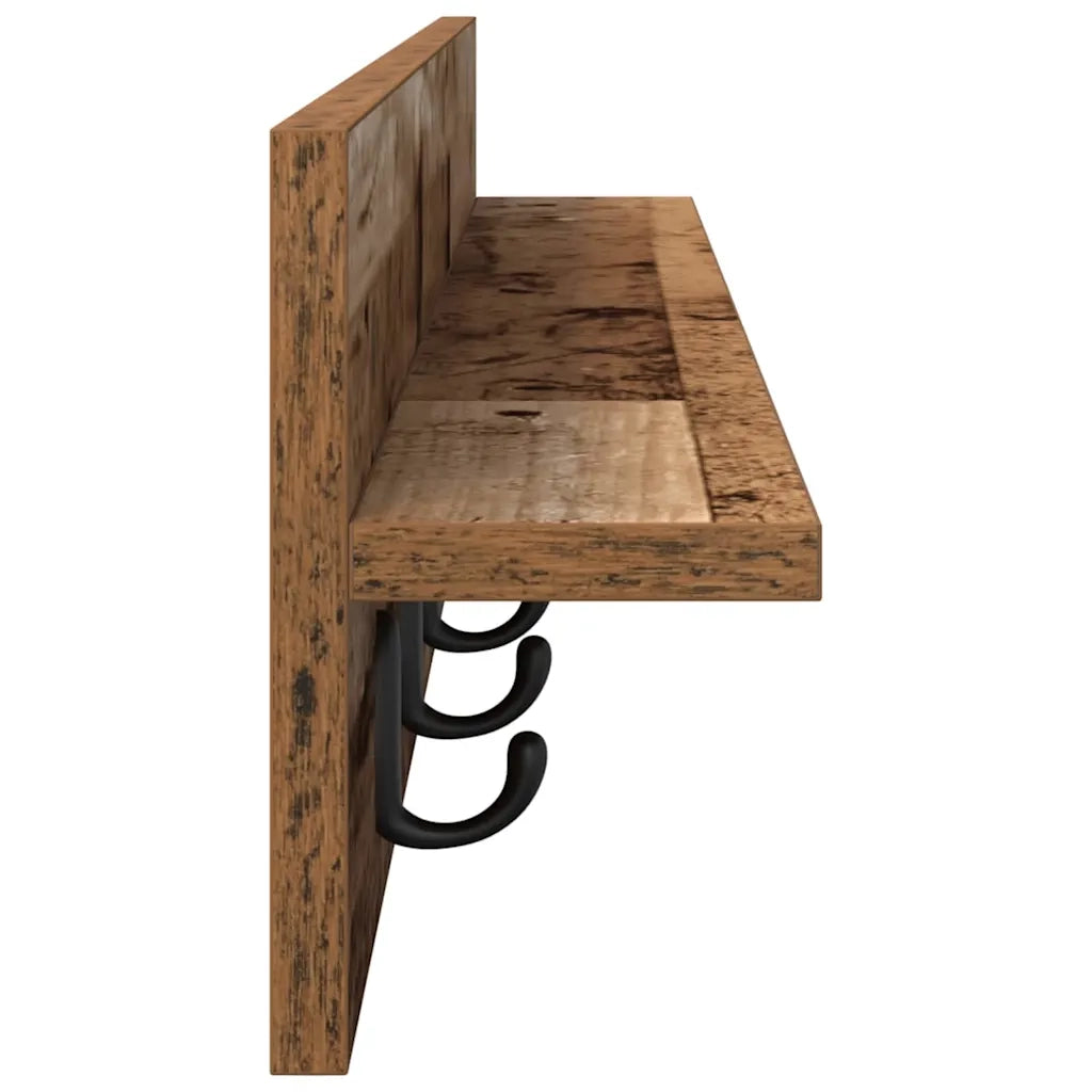 Appendiabiti a muro Legno vecchio 100 x 10,5 x 18 cm CFW8956197